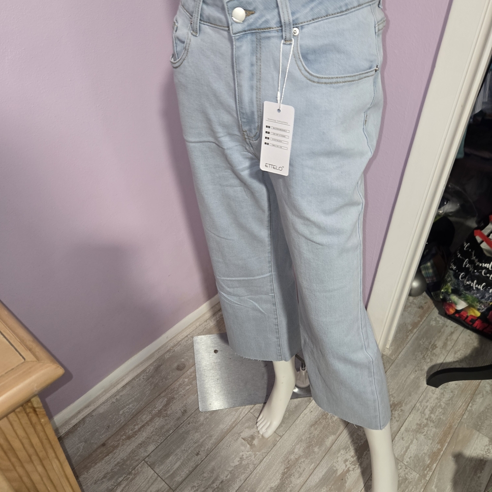 Chic Light Blue Cropped Jeans NWT